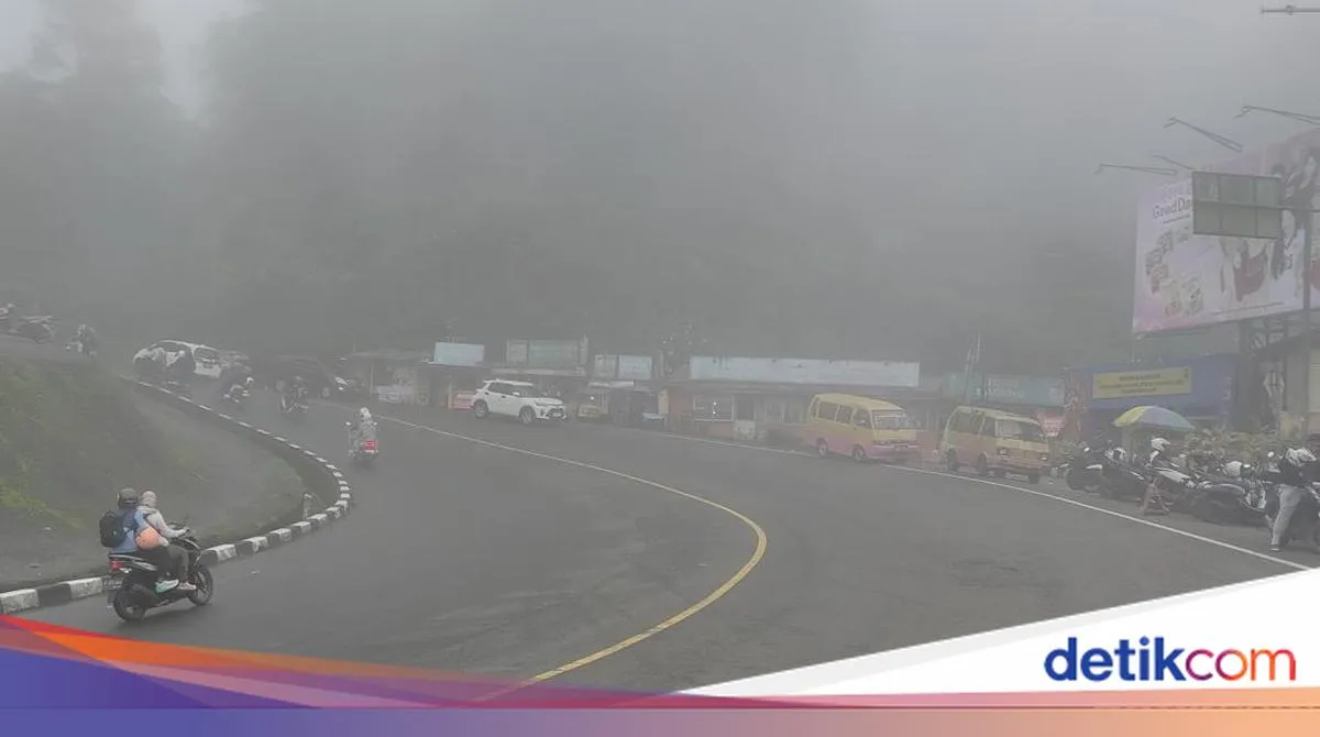 Puncak Diterpa Kabut dan Hujan Deras, Pengendara Diminta Waspada