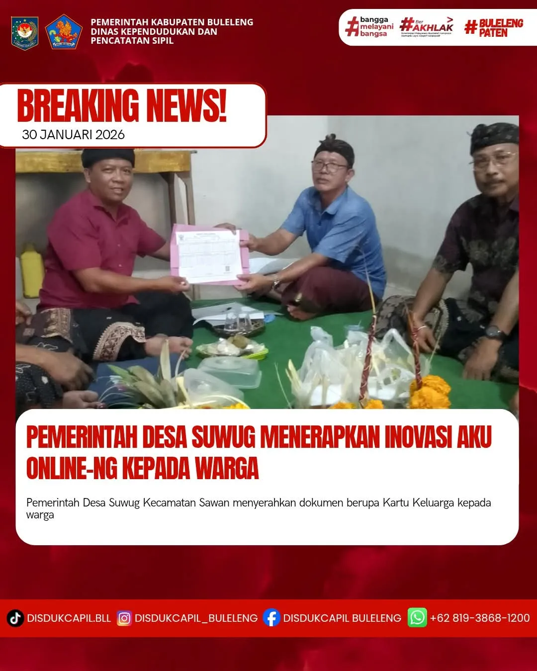 Pelayanan Kependudukan Masyarakat Desa Suwug Kini Lebih Mudah dengan Aplikasi Aku Online-NG