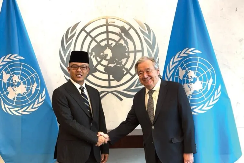 Menlu RI dan Sekjen PBB Bahas Perdamaian Palestina dan Multilateralisme