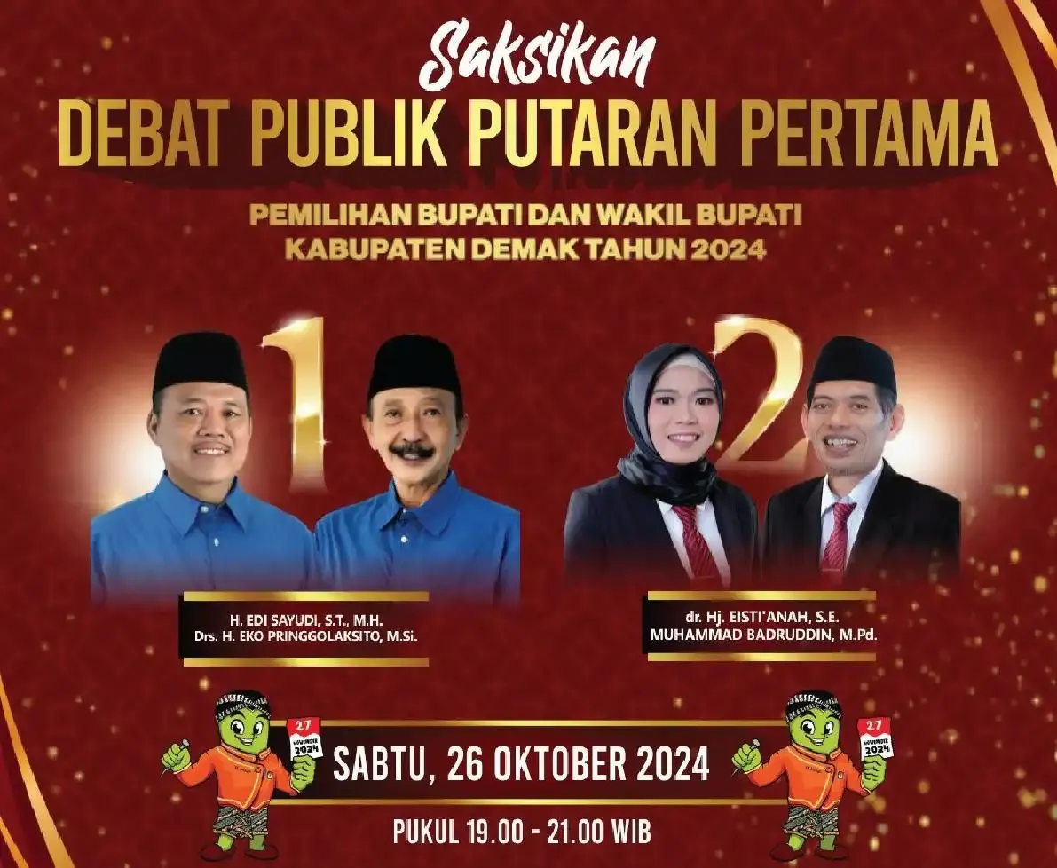 Debat Publik Pertama Pasangan Calon Bupati dan Wakil Bupati Demak 2024-2029