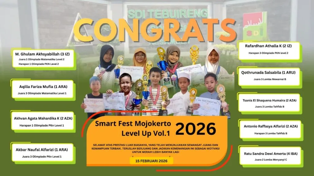 Siswa SDI Tebuireng Raih 10 Penghargaan di Smart Fest Mojokerto