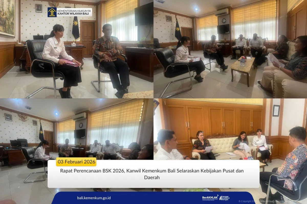 Kanwil Kemenkum Bali Rapat Perencanaan Kegiatan BSK 2026