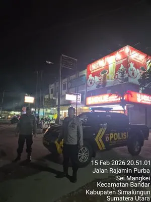 Patroli Blue Light Polsek Perdagangan Jaga Keamanan Malam Minggu