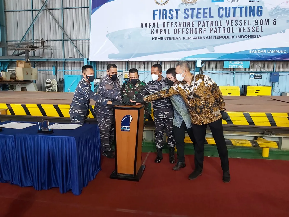 Kemhan Mulai Pembangunan Kapal OPV 90 Meter Buatan Dalam Negeri