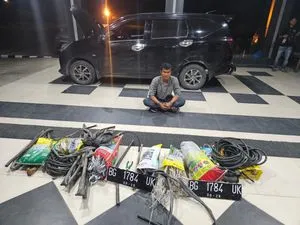 Polres Rokan Hulu Amankan Pelaku Pencurian Kabel Tower Telekomunikasi