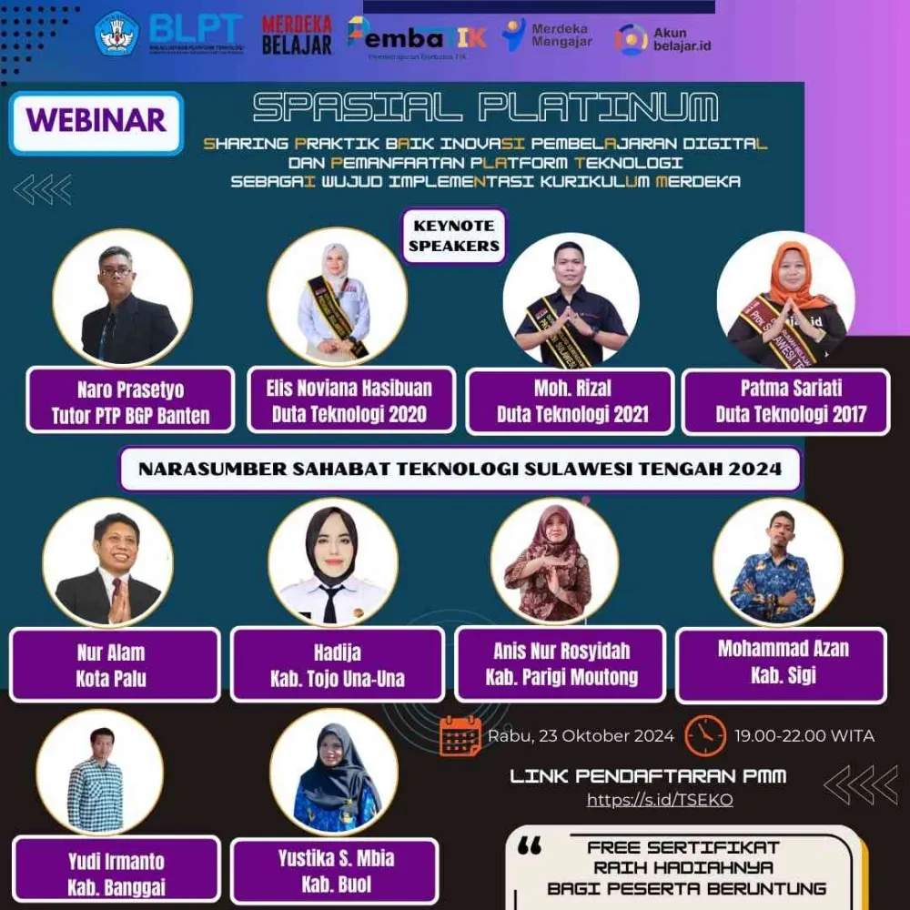 Webinar Inovasi Pembelajaran Digital dan Implementasi Kurikulum Merdeka di Sulawesi Tengah