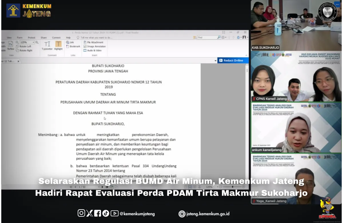Evaluasi Perda PDAM Tirta Makmur untuk Sinkronisasi Regulasi BUMD Air Minum