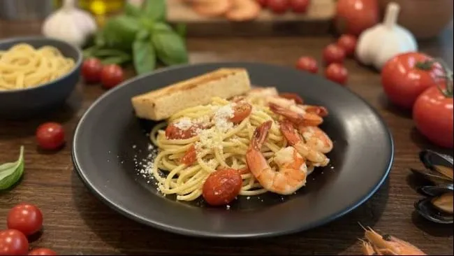 Resep Autentik Spaghetti Gamberi Pomodorini dari Chef The Mayflower