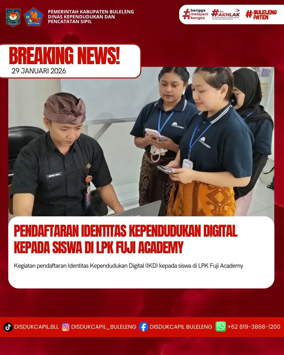 Pendaftaran Identitas Kependudukan Digital di LPK Fuji Academy