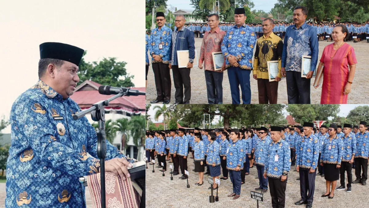 Upacara Apel Kesadaran TTU Serahkan Penghargaan kepada ASN Purna Bakti