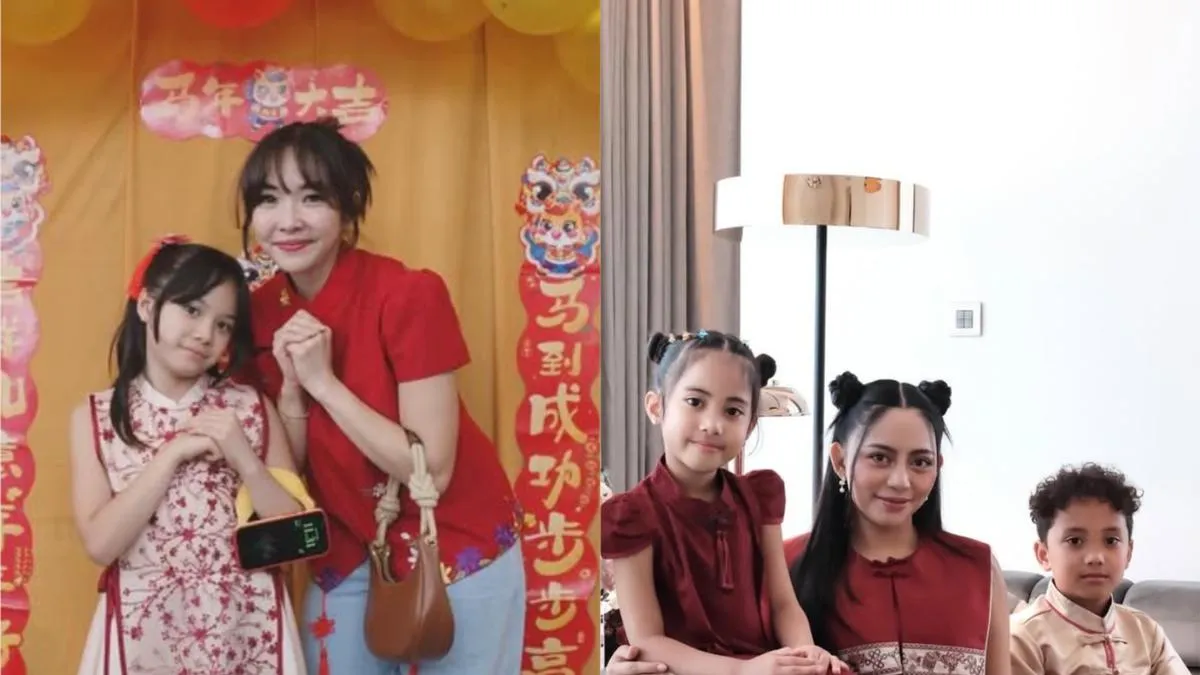 Artis Ibu Tunggal Rayakan Imlek dengan Kebersamaan dan Gaya Serasi Bersama Anak