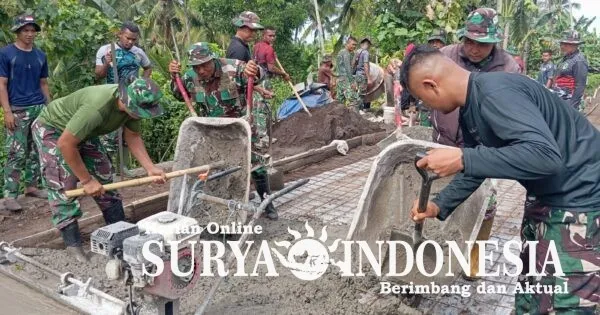 Kodim 1617/Jembrana Selesaikan 60 Meter Jalan Rabat untuk Tingkatkan Infrastruktur Desa