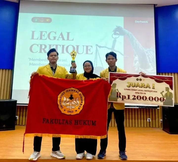 Fakultas Hukum Unsoed Raih Juara 1 Debat Politik Nasional 2025