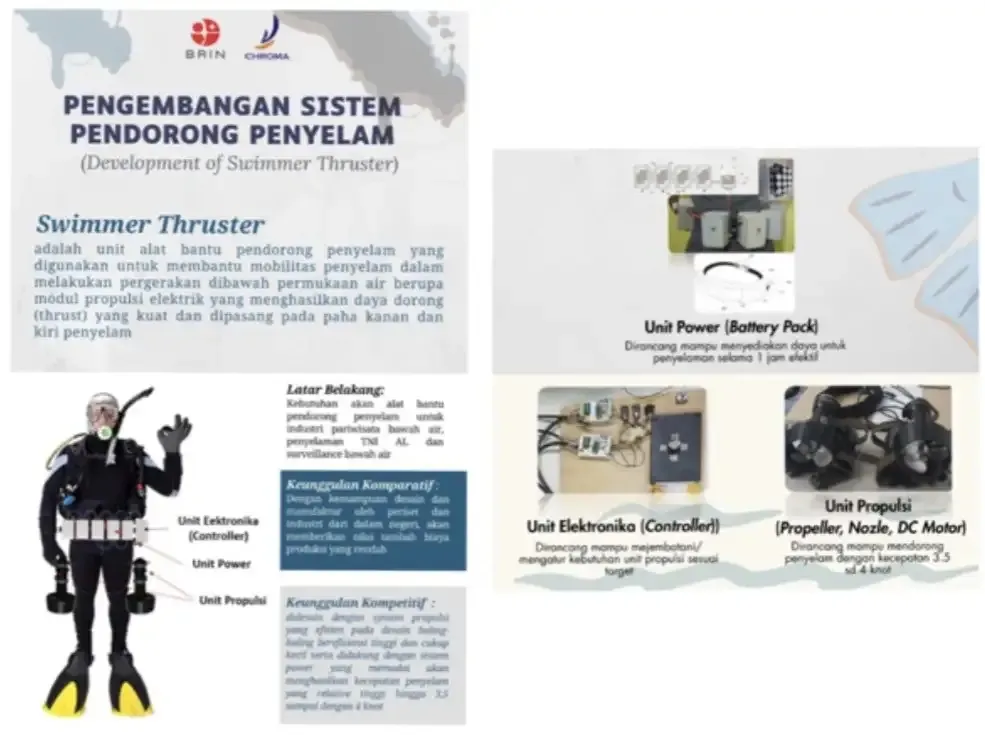 BRIN Kolaborasi dengan PT Chroma Kembangkan Teknologi Swimmer Thruster untuk Kemandirian Maritim