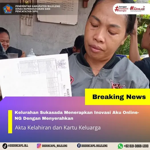 Kelurahan Sukasada Implementasikan Layanan Aku Online-NG untuk Permudah Pengurusan Dokumen Kependudukan