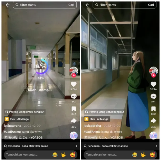 Viralnya Filter AI Manga di TikTok: Mampukah Mendeteksi Hantu?