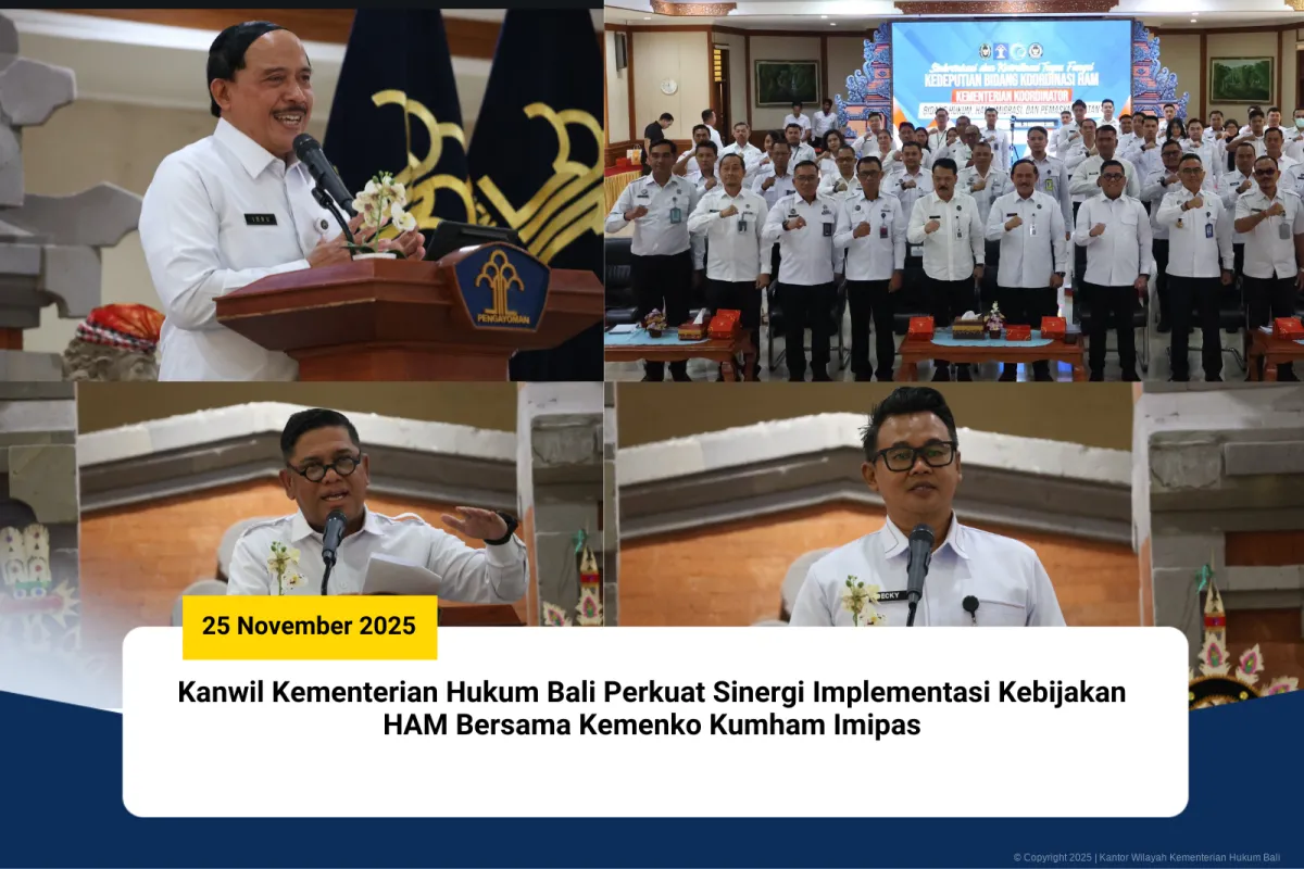 Kemenkum Bali Sinergikan Implementasi Kebijakan HAM Bersama Kemenko Kumham