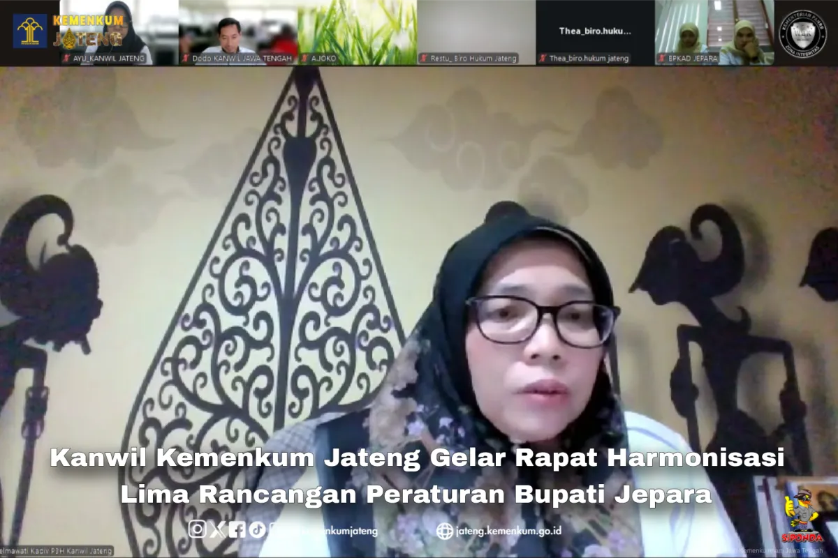 Harmonisasi Lima Rancangan Peraturan Bupati Jepara oleh Kemenkum Jateng