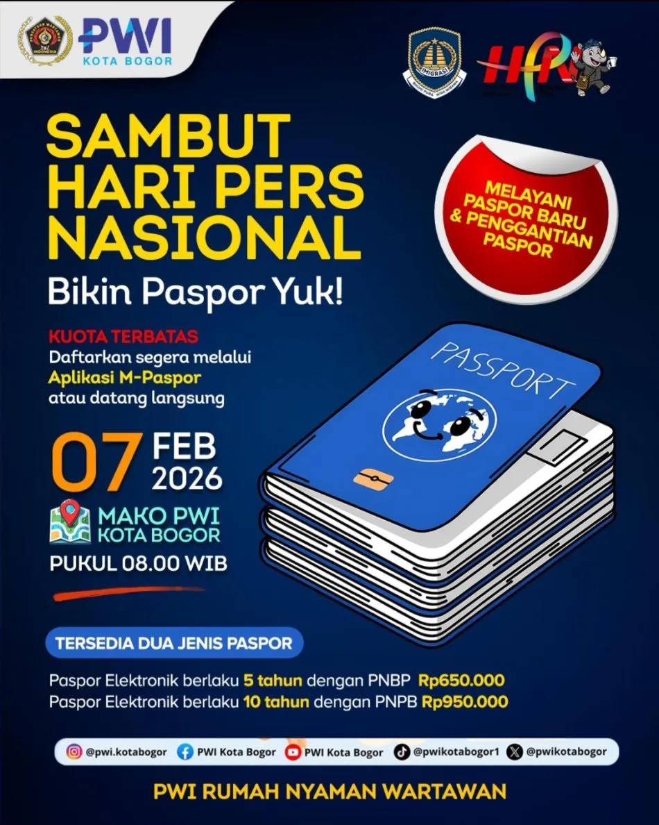 PWI Kota Bogor Hadirkan Layanan Paspor dan Administrasi Sambut HPN 2026