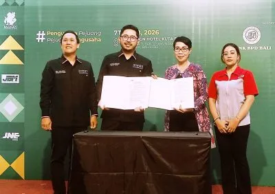JNE Denpasar Jalin Kerja Sama Strategis dengan HIPMI