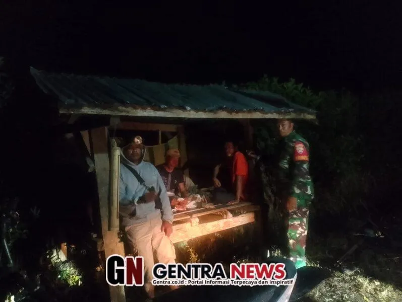 Babinsa Koramil Pekat Laksanakan Patroli Malam untuk Keamanan Warga