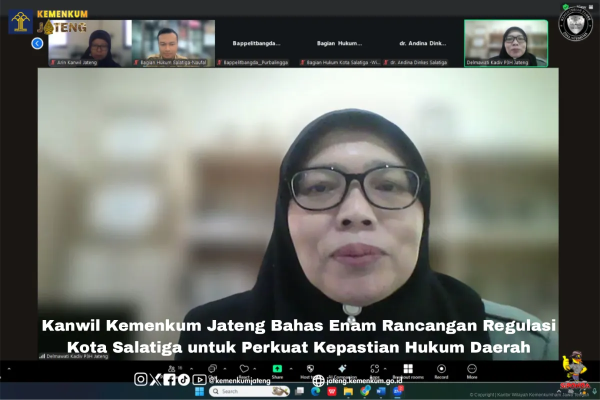 Kemenkum Jateng Dorong Harmonisasi Enam Rancangan Regulasi di Salatiga