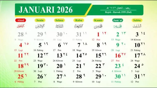 Jadwal Libur Nasional dan Cuti Bersama 2026 Terlengkap