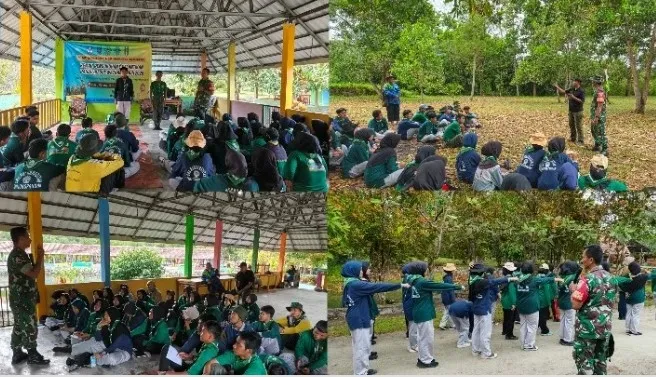 Pelatihan PBB oleh Babinsa untuk Siswa SMA Muhammadiyah Tanjungpandan