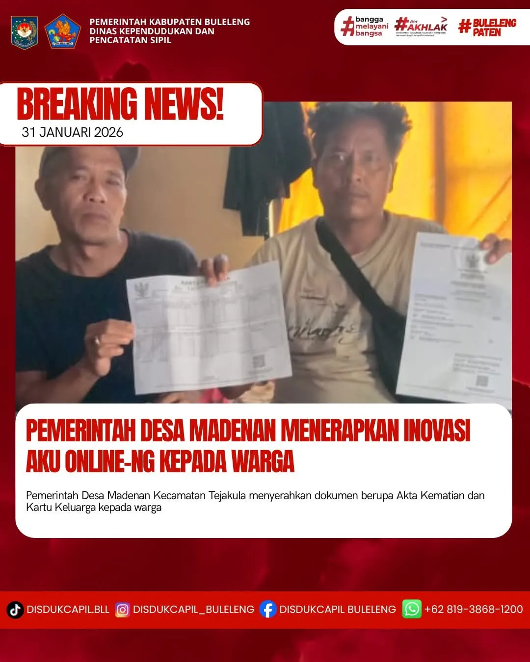 Desa Madenan Terapkan Layanan Kependudukan Melalui Aplikasi Aku Online-NG