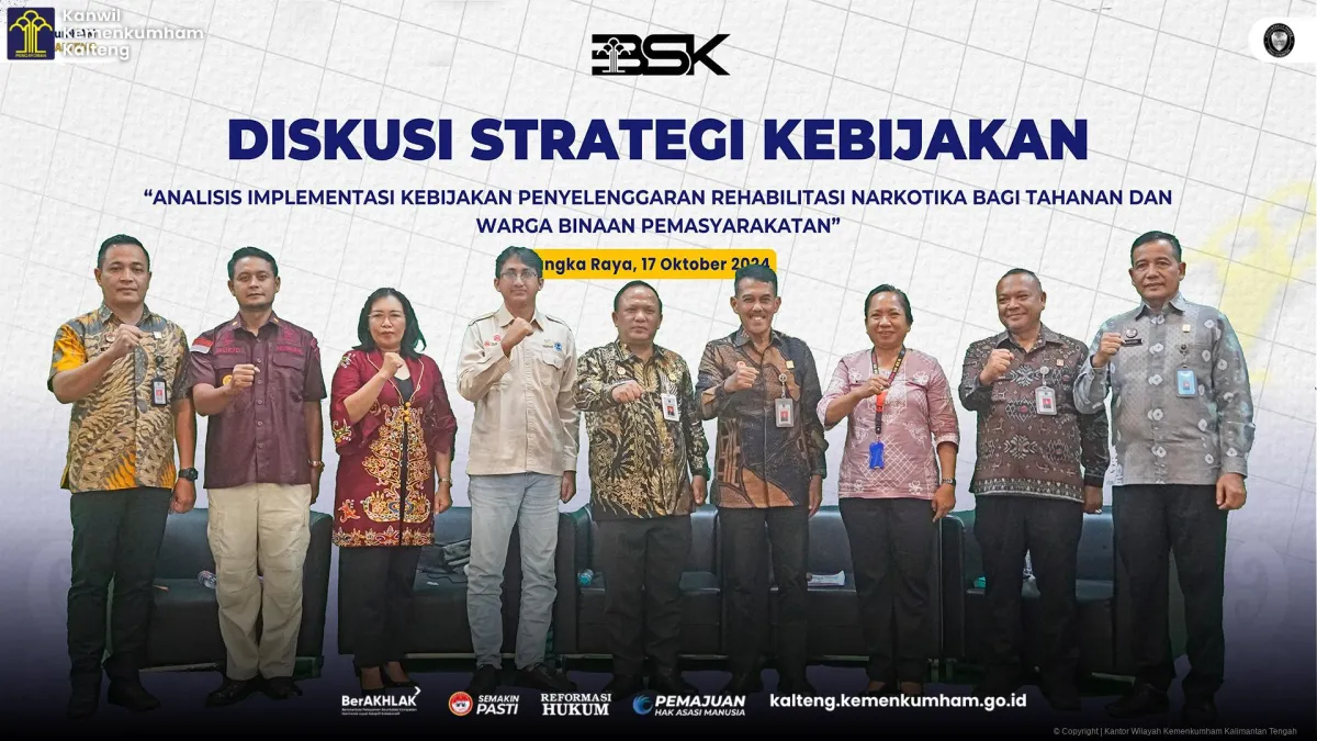 Diskusi Kebijakan Hukum dan HAM: Fokus Rehabilitasi Narkotika di Kalimantan Tengah