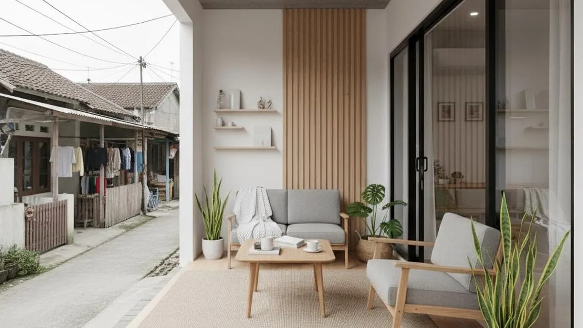 Inspirasi Model Teras Ruang Tamu Estetik untuk Rumah di Gang
