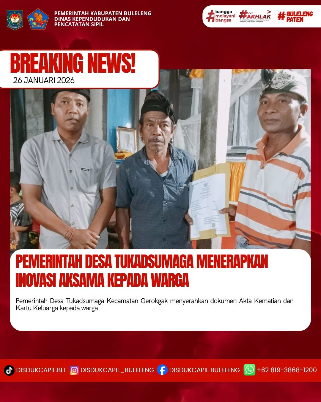 Desa Tukadsumaga Luncurkan Inovasi Aksama untuk Permudah Pengurusan Dokumen Kependudukan