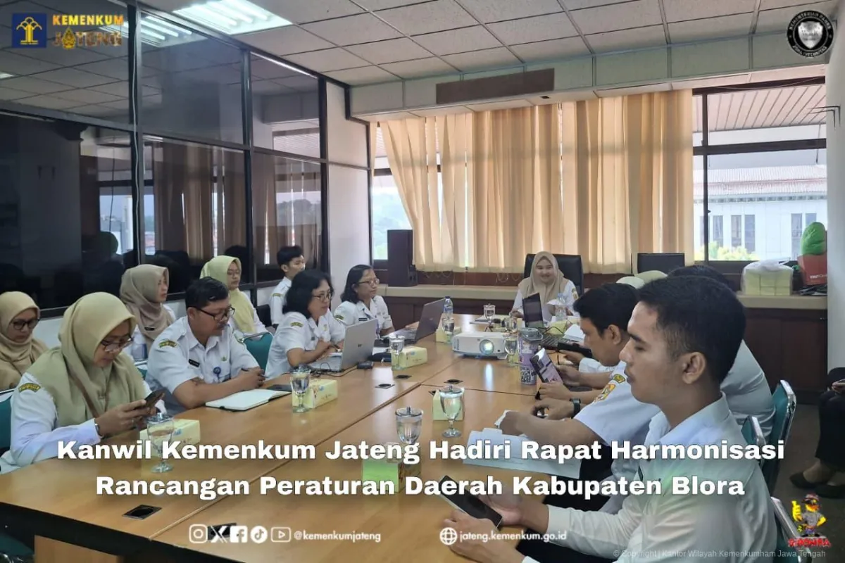 Kanwil Kemenkum Jateng Bahas Raperda Pengembangan Ekonomi dan Perumahan Kumuh di Blora