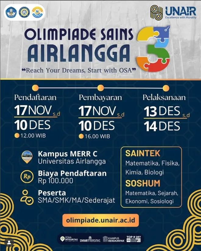 Olimpiade Sains Airlangga 2025 Segera Digelar