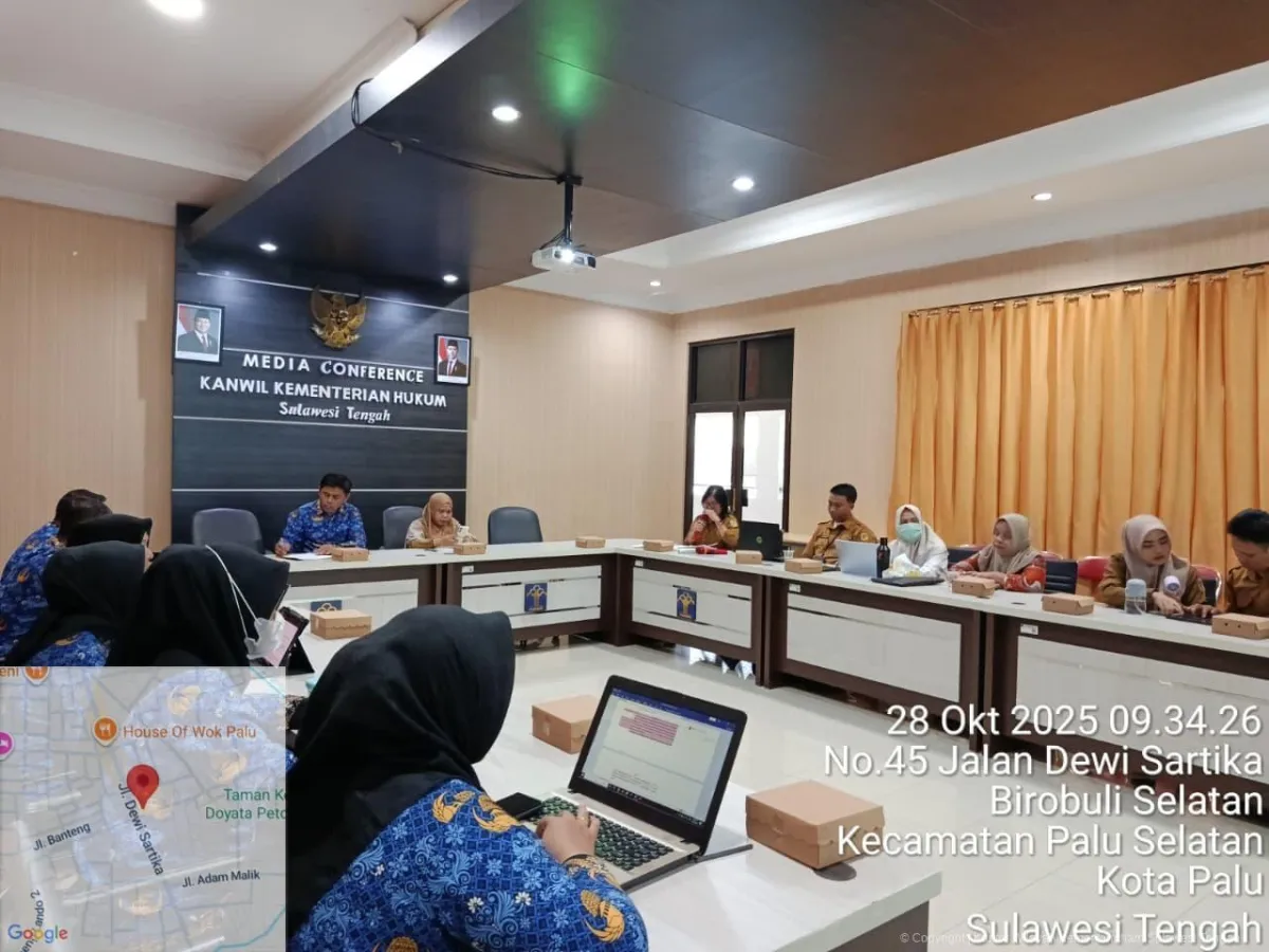 Kemenkum Sulteng Gelar Rapat Harmonisasi Rancangan Peraturan Gubernur