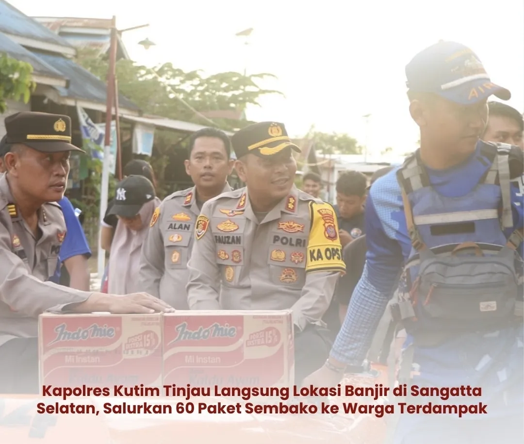 Kapolres Kutai Timur Salurkan Bantuan untuk Korban Banjir Sangatta