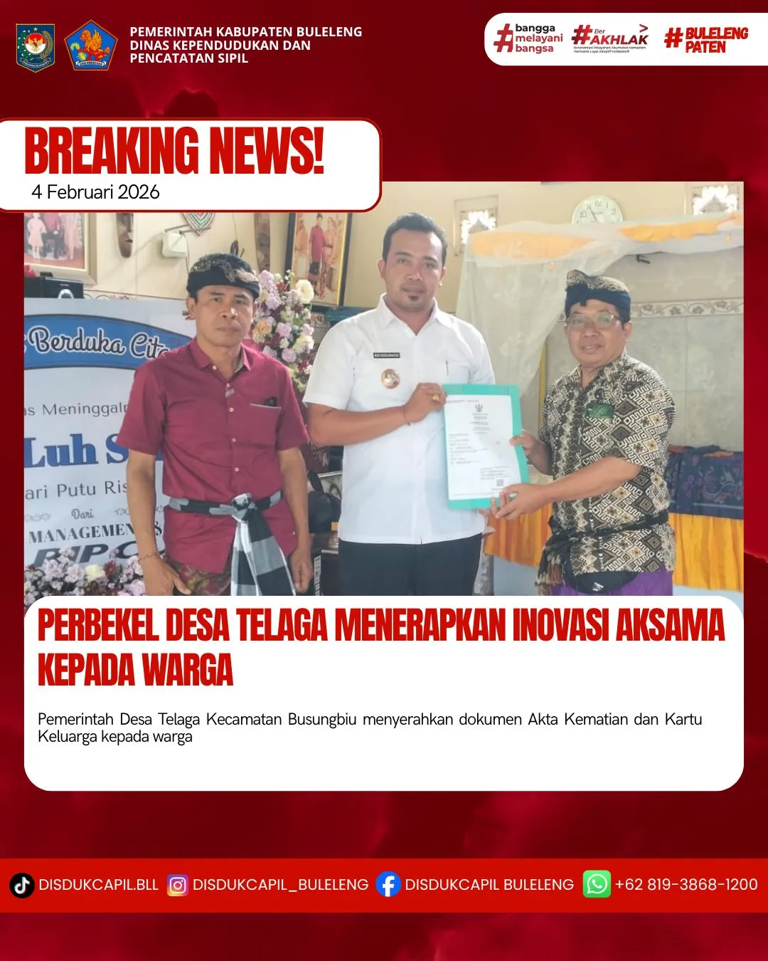 Inovasi Aksama Permudah Pengurusan Dokumen Kematian di Desa Telaga