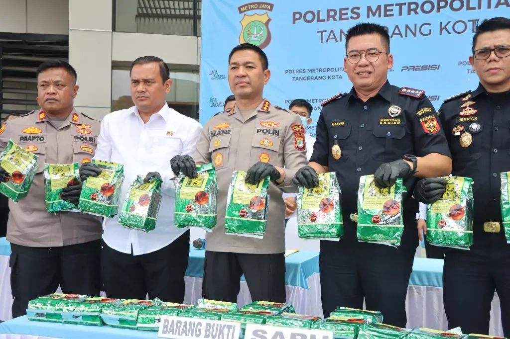 Polres Gagalkan Pengiriman 25 Kg Sabu Jaringan Internasional di Tangerang