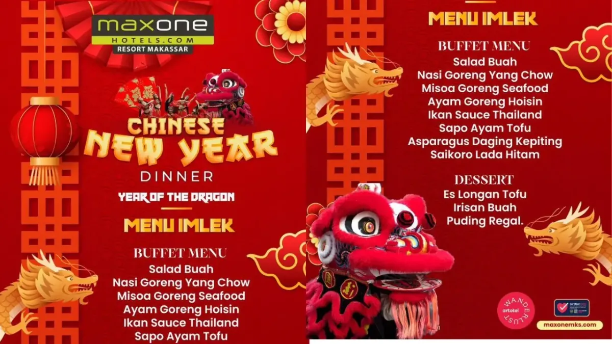 Maxone Hotel & Resort Makassar Hadirkan Kuliner Khas Tiongkok untuk Rayakan Imlek 2024