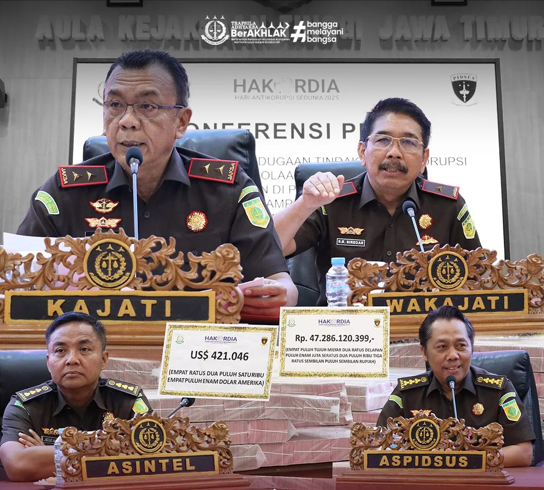 Kejati Jatim Sita Rp47 Miliar dan USD 421.046 dari PT DABN Terkait Kasus Korupsi