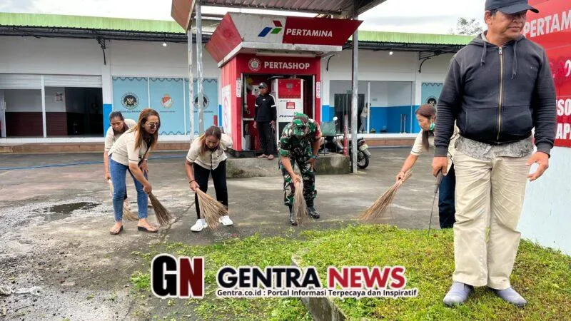 Babinsa dan Relawan Bersinergi Ciptakan Kebersihan Lingkungan SPPG untuk Program MBG