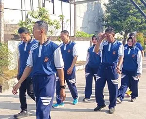 Polsek Pontianak Kota Gelar Olahraga Berjalan Kaki untuk Jaga Kebugaran