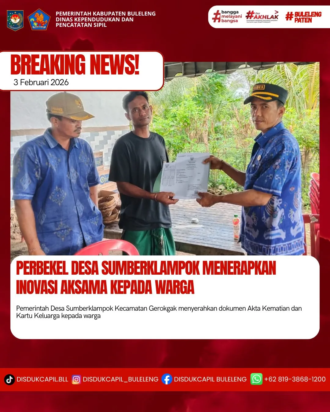 Inovasi Aksama Permudah Pengurusan Akta Kematian di Desa Sumberklampok