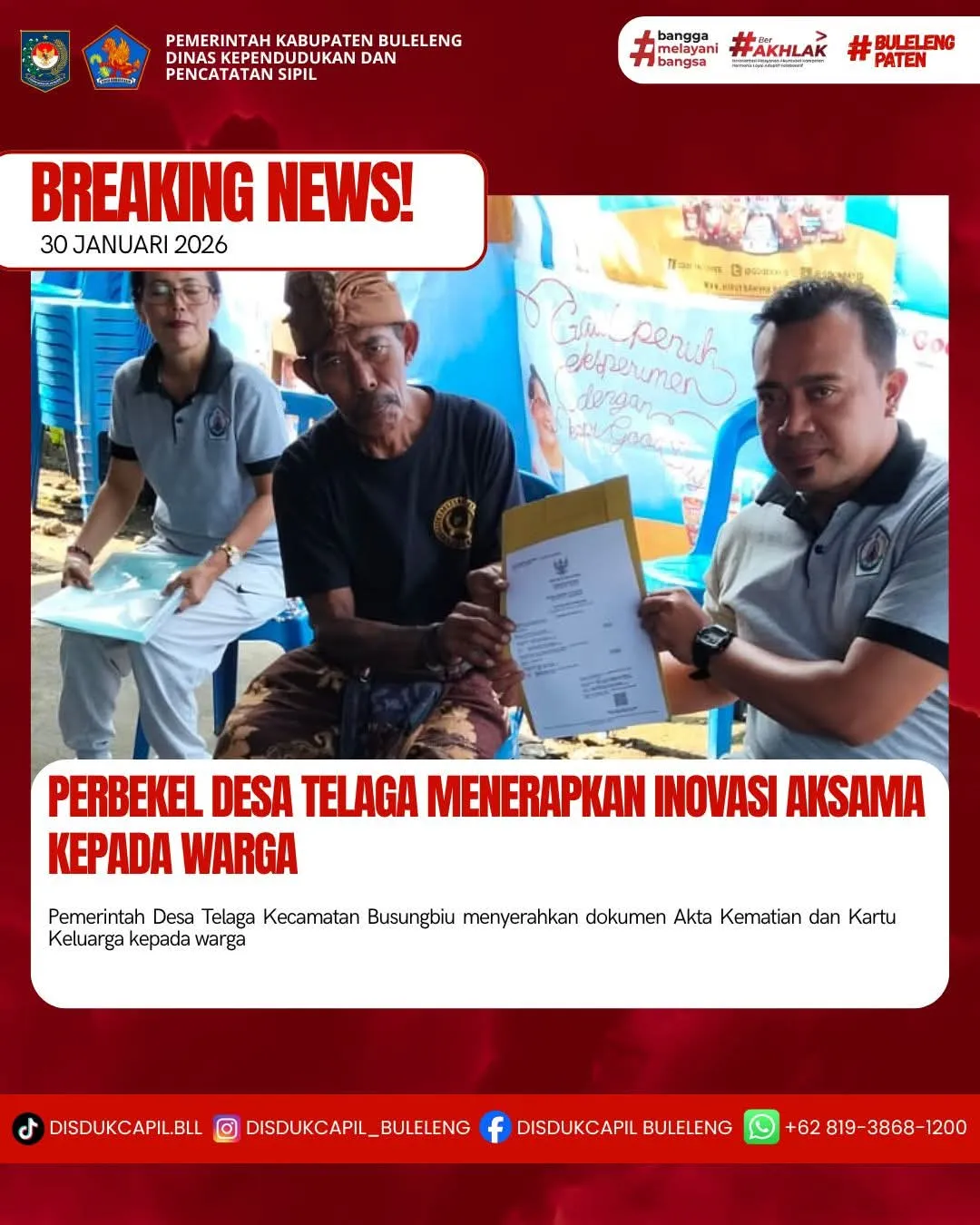 Inovasi Aksama Permudah Pengurusan Dokumen Kematian di Desa Telaga