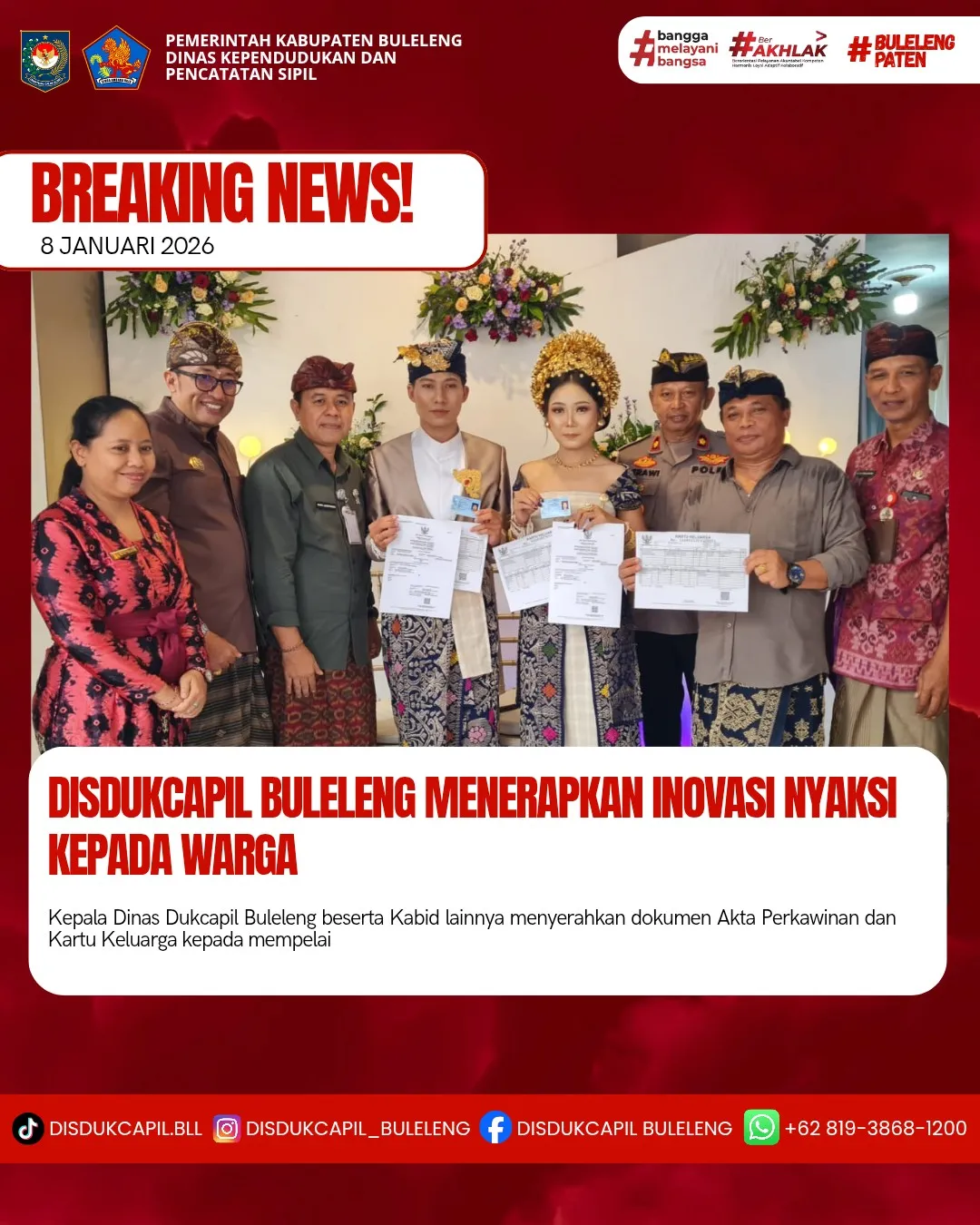 Inovasi NYAKSI Permudah Pengurusan Dokumen Perkawinan di Buleleng