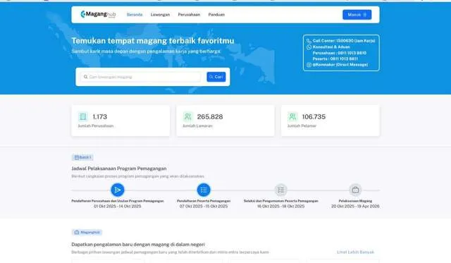 Program Magang Hub Kementerian Ketenagakerjaan Resmi Dibuka