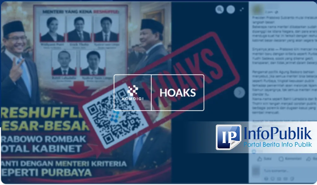 Klaim Reshuffle Kabinet Prabowo Subianto di Februari 2026 adalah Hoaks