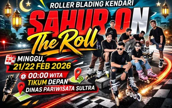 Komunitas Roller Blading Kendari Gelar Sahur On The Roll di Ramadan