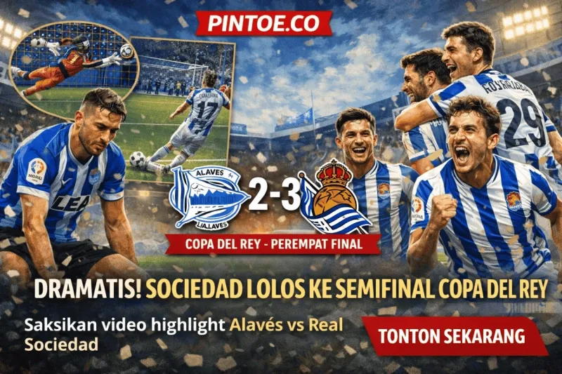 Real Sociedad Melaju ke Semifinal Copa del Rey Usai Kalahkan Alavés 3-2