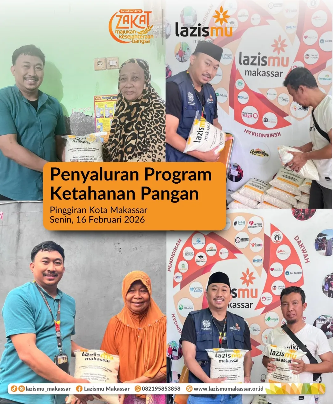 Lazismu Makassar Perkuat Ketahanan Pangan Warga Dhuafa Menjelang Ramadhan